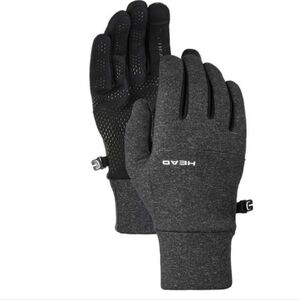 HEAD Running Gloves Touchscreen Grey Heather Sensatec Ultrafit XL New